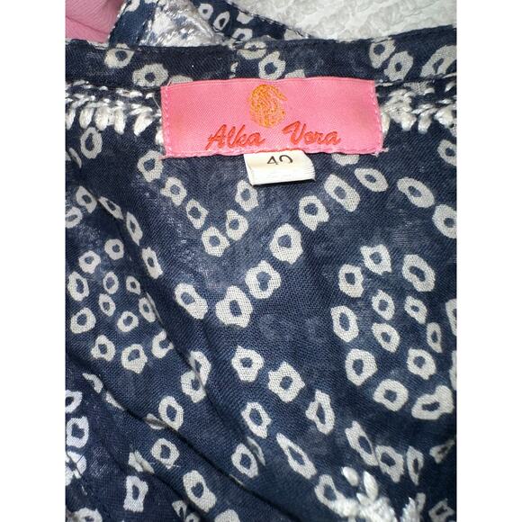 ALKA VERA HEAVILY EMBROIDERED BLOCK PRINT BOHO TUNIC OR MINIDRESS BOHO - Picture 4 of 6